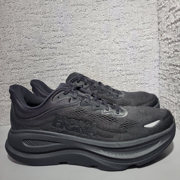 Hoka One One Bondi 9 Women's Size US 12B Black Athletic Running Sneakers. - Picture 2 of 12
